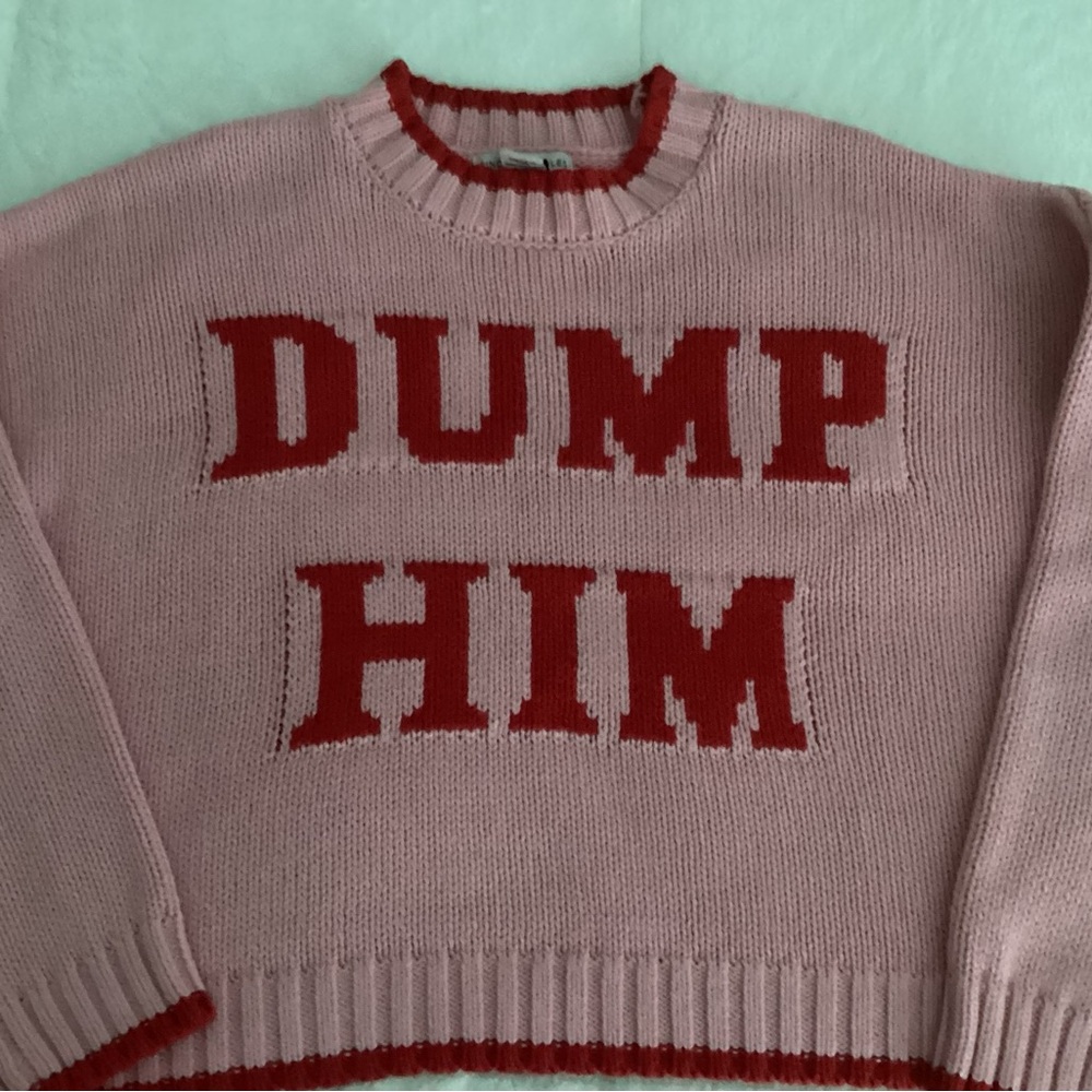 Sincerely Jules Pink Crewneck with Red Lettering